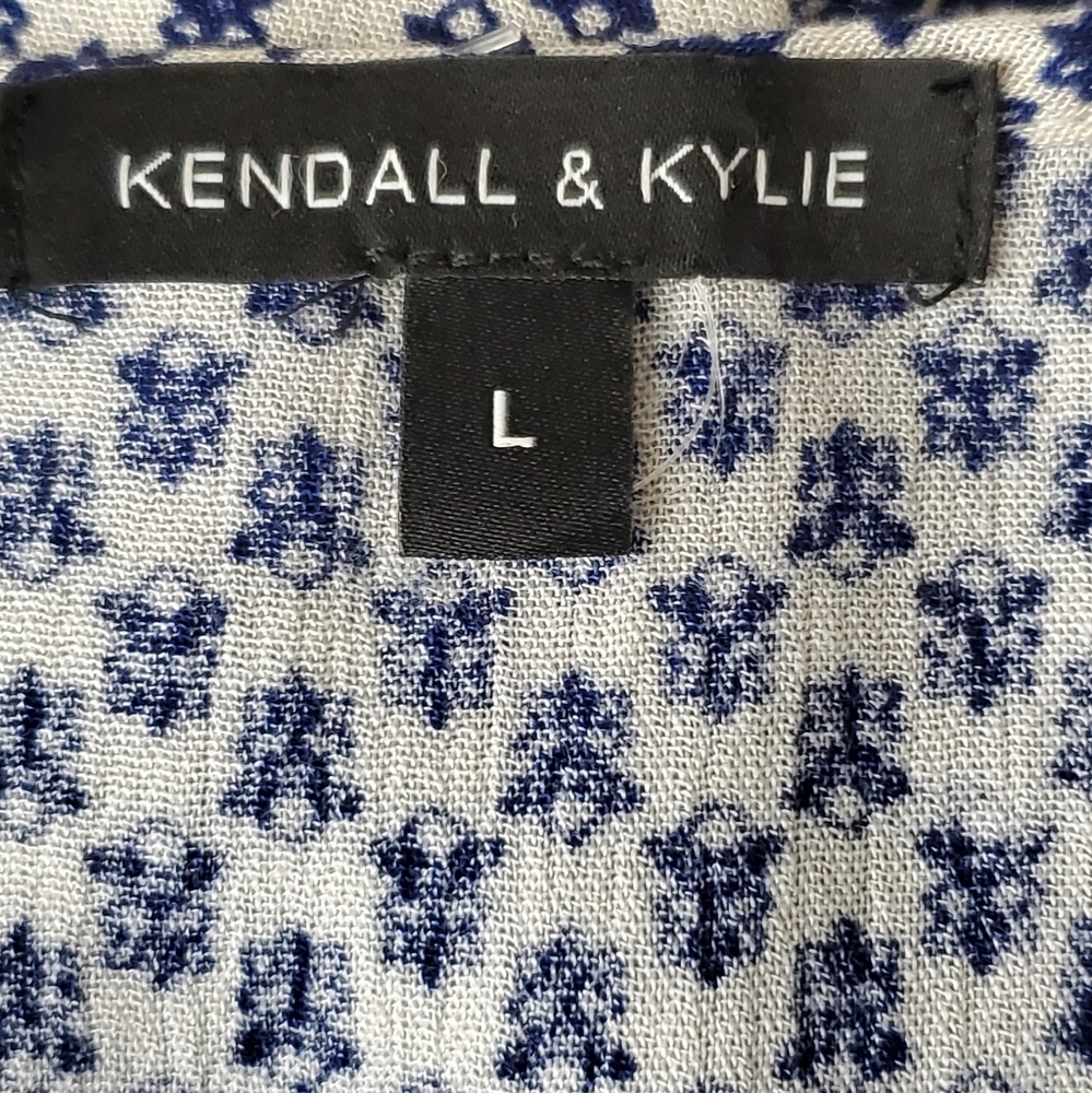 Kendall & Kylie cold shoulder cut short sleeve out printed romper size large - Picture 5 of 7